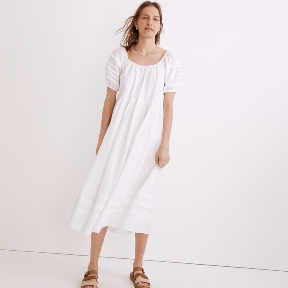 Madewell Pintuck Easy Midi Dress M